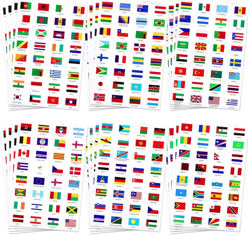 Outus 768 Pieces World Assorted Country Flag Stickers Country Decals Planner Travel Mini Flag Stickers for School, Journal, Scrapbook, Theme Party Decor - Image 1